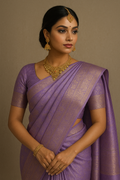 Light Purple Pure Kanchipuram Saree